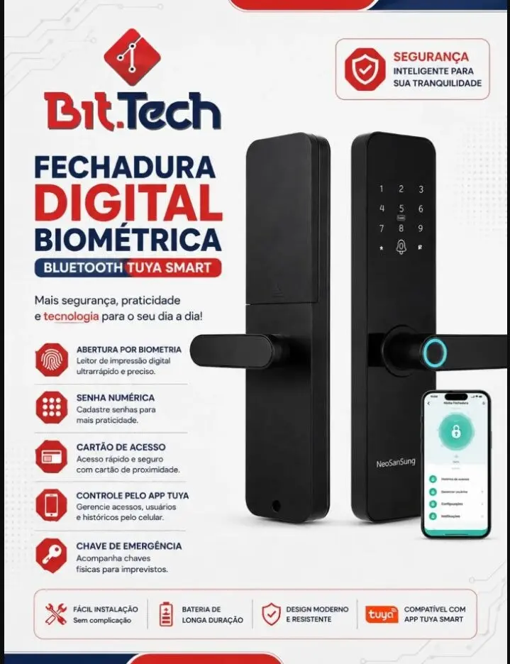 Fechadura digital divulgada pela Bit Tech Tecnologia